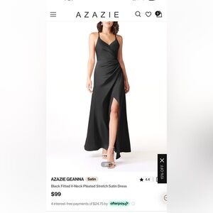 NEW Azazie black satin dress
